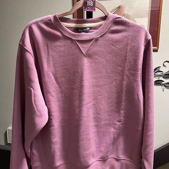 NWOT Eddie Bauer Classic Light Purple Crewneck Sweatshirt Size Small #118 - Picture 4 of 5